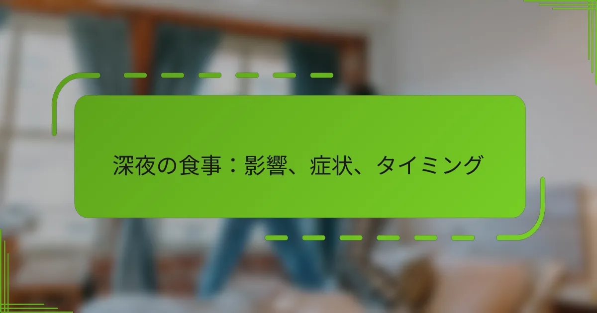 深夜の食事：影響、症状、タイミング