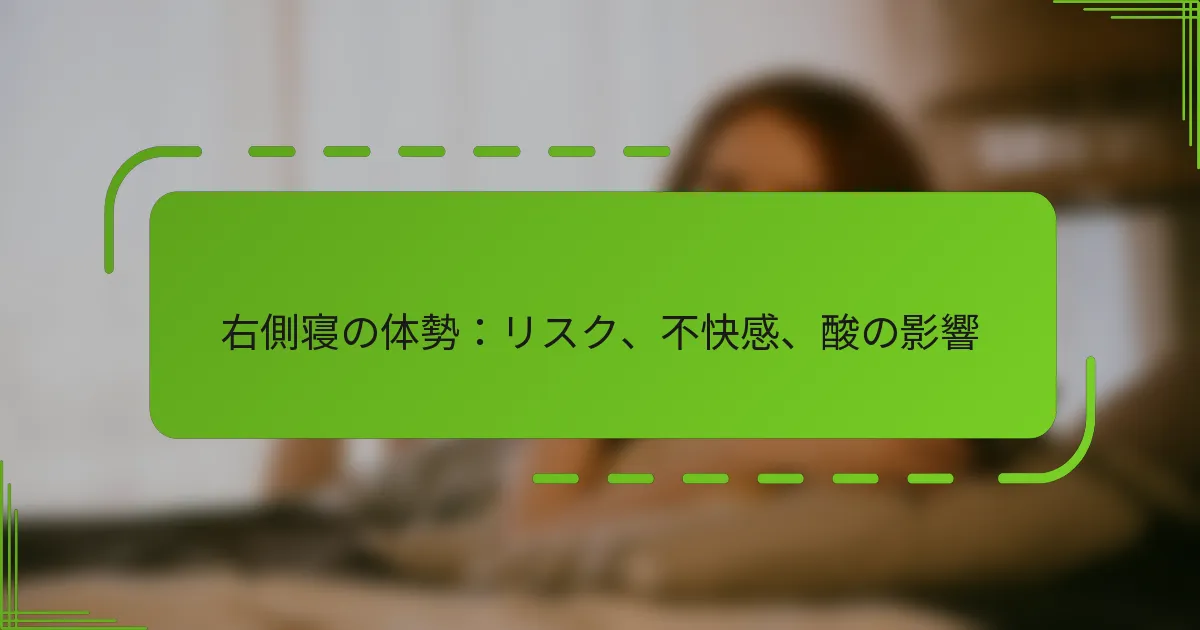 右側寝の体勢：リスク、不快感、酸の影響